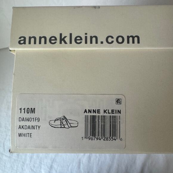 NIB Anne Klien Flex Dainty Flip Flop Thong 11 White Gold Adjustable‎ Buckle - Picture 3 of 8